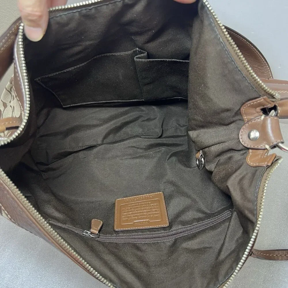 Coach LARGE F13741 Vintage Y2K Soho Hobo Shoulder Bag Beige Signature C Canvas